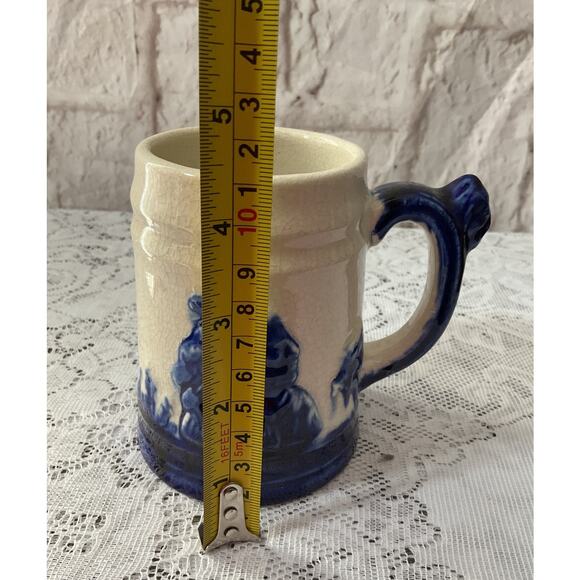 Antique Old Sleepy Eye Monmouth Mug Stein Teepee Native American Gray Cobalt - Picture 4 of 7